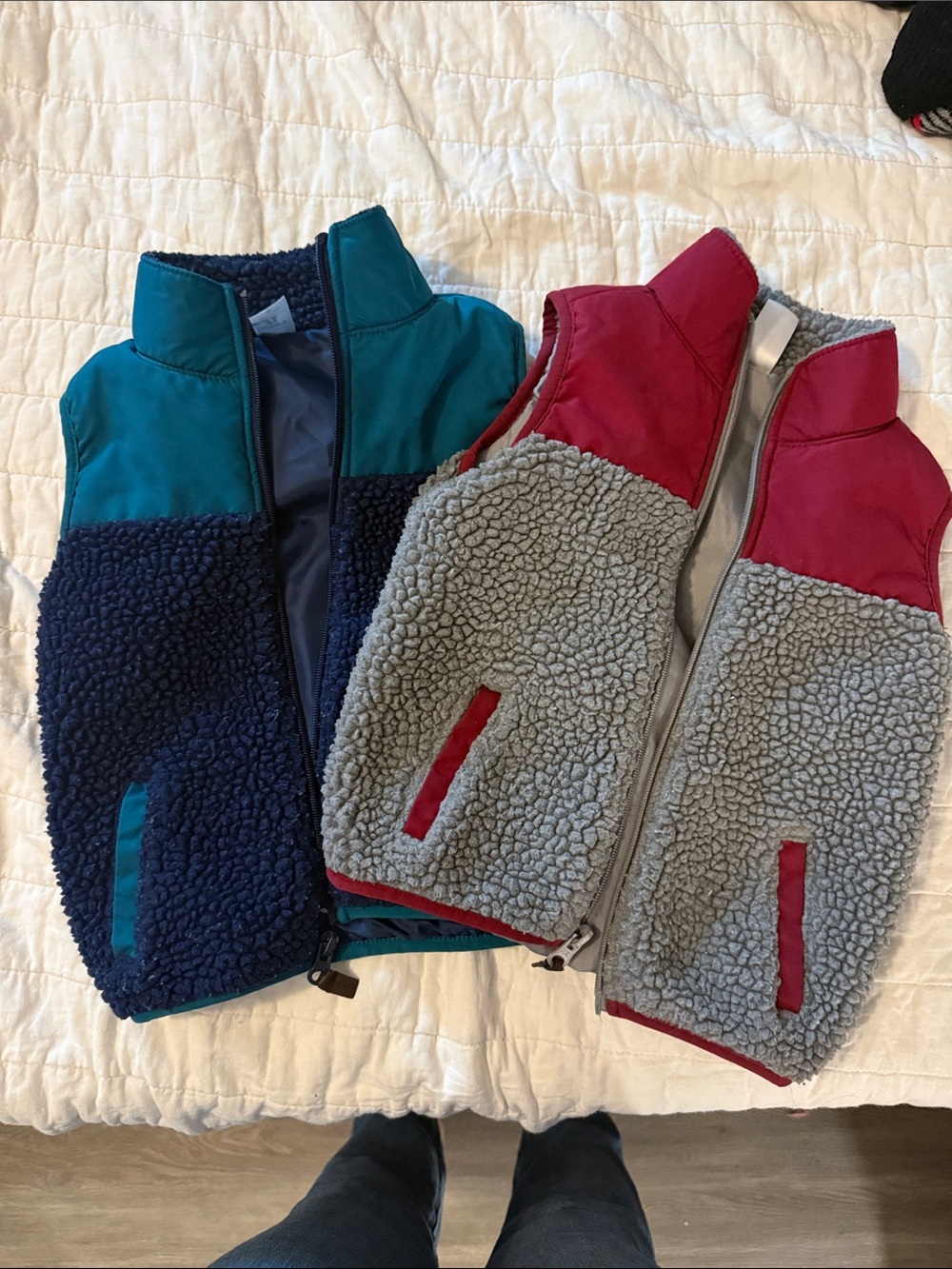 Carters Burgundy and Gray Sherpa Vest